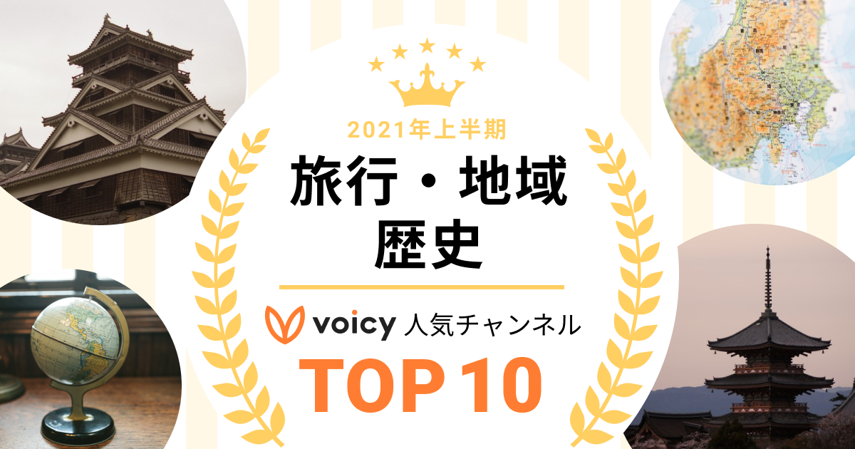 2021年上半期【旅行・地域&歴史】Voicy人気チャンネルTOP10を発表!