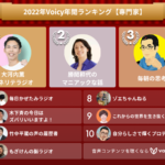2022年Voicy年間ランキング【専門家】人気チャンネルTOP10発表！